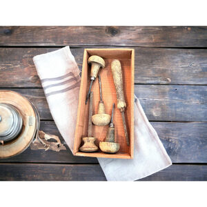 1920’s Graving Tools 5 pc Set Antique Tool 20’s Wood Handled Tools For Engraving